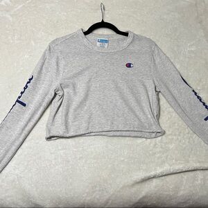 Champion Gray Long Sleeve Crop Top